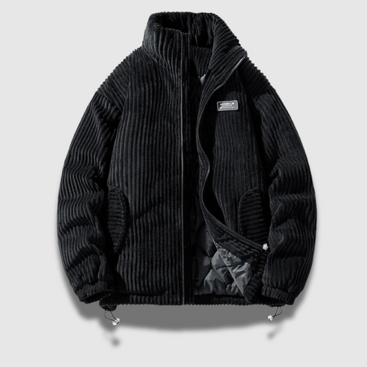 Men’s Corduroy Turtleneck Jacket – Wide Fit, Retro Warmth