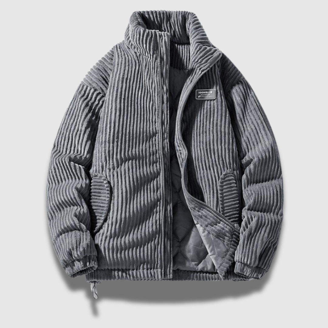 Men’s Corduroy Turtleneck Jacket – Wide Fit, Retro Warmth