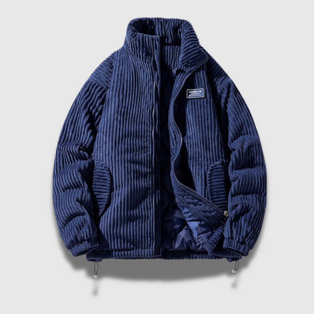 Men’s Corduroy Turtleneck Jacket – Wide Fit, Retro Warmth