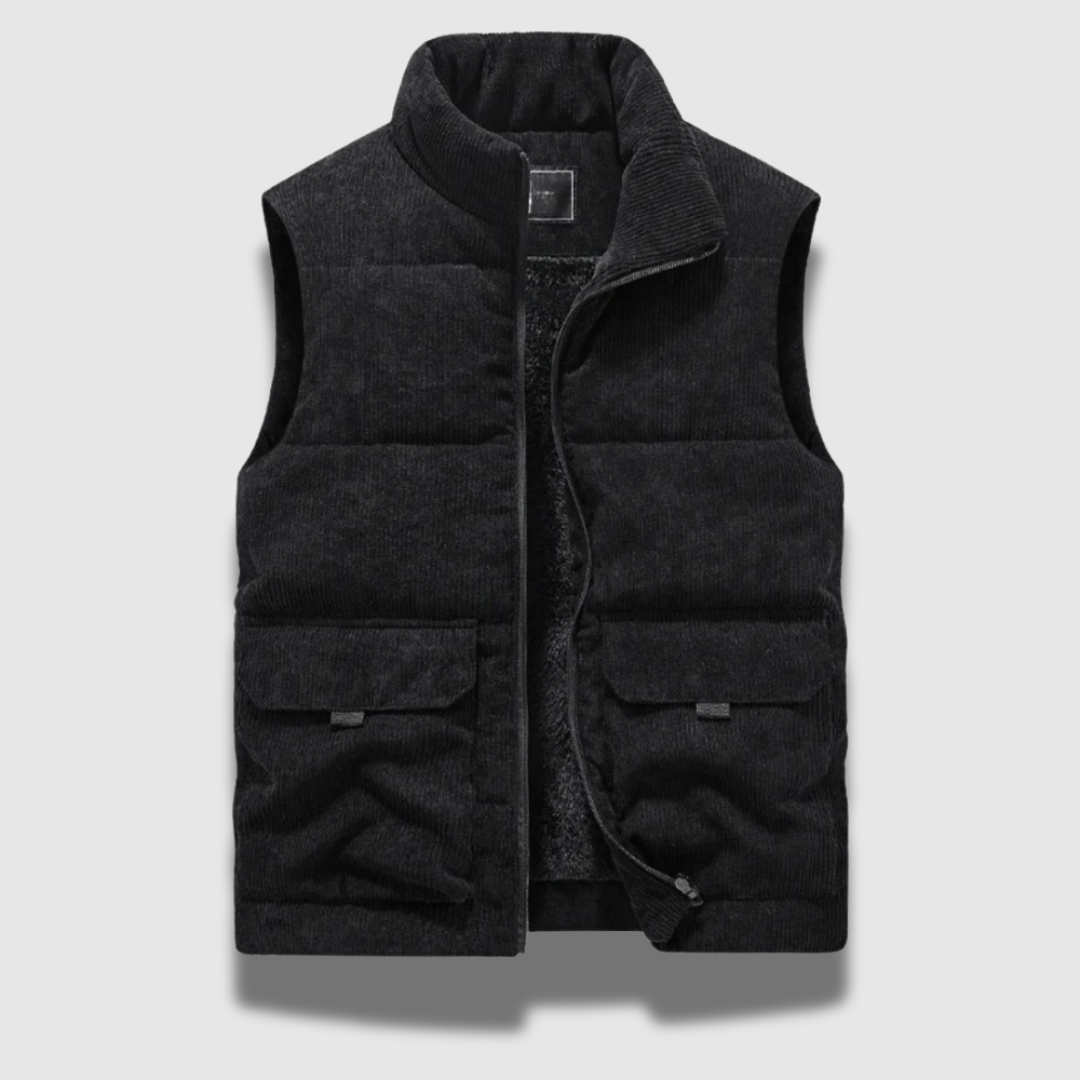 Men’s Corduroy Winter Vest – Soft Ribbed Velvet with Classic Fit
