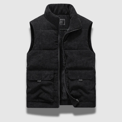 Men’s Corduroy Winter Vest – Soft Ribbed Velvet with Classic Fit