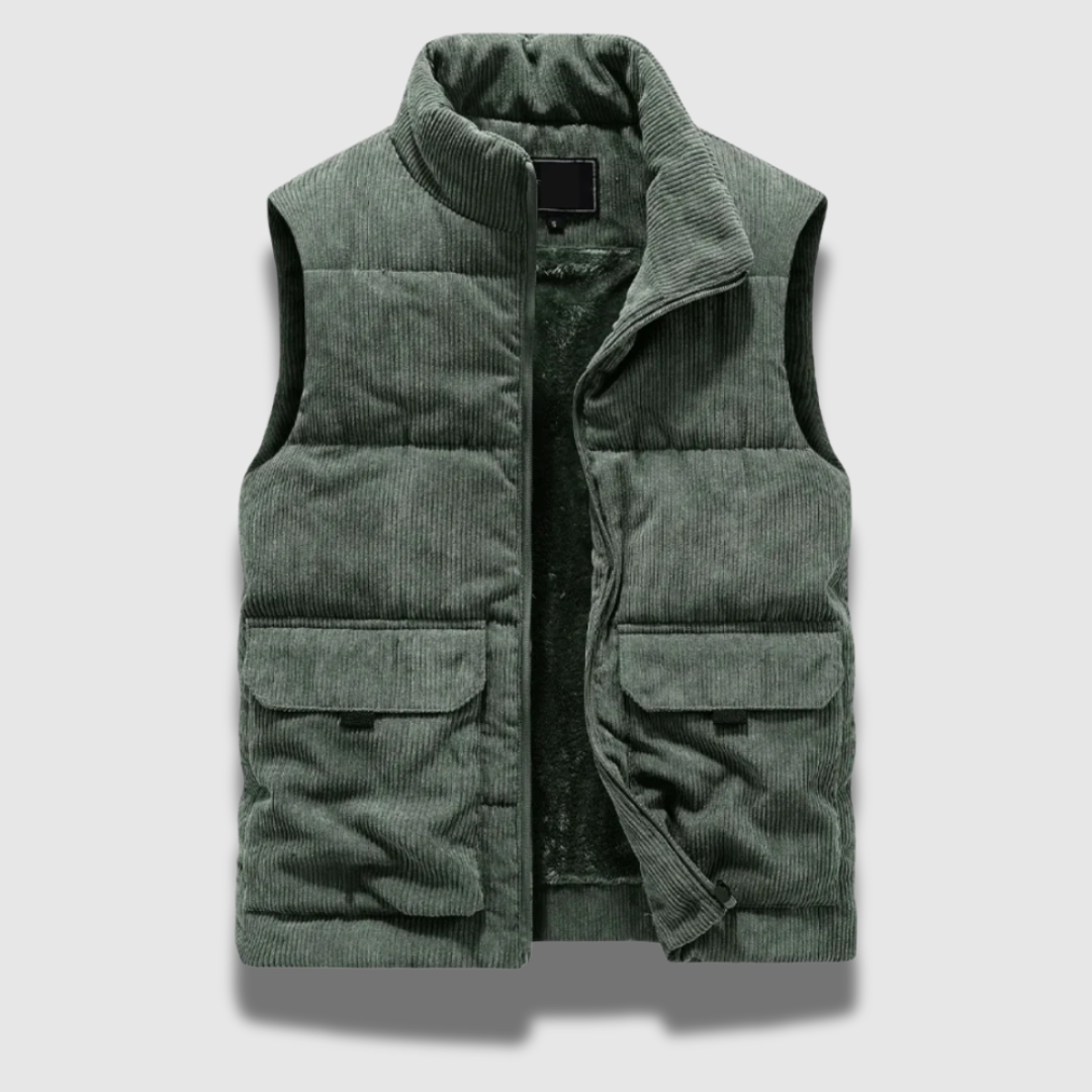 Men’s Corduroy Winter Vest – Soft Ribbed Velvet with Classic Fit