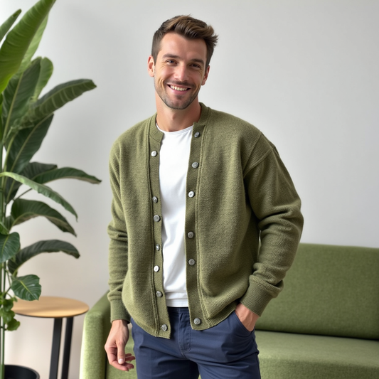 Men’s Knit Cardigan with Buttons – Soft, Breathable & Versatile