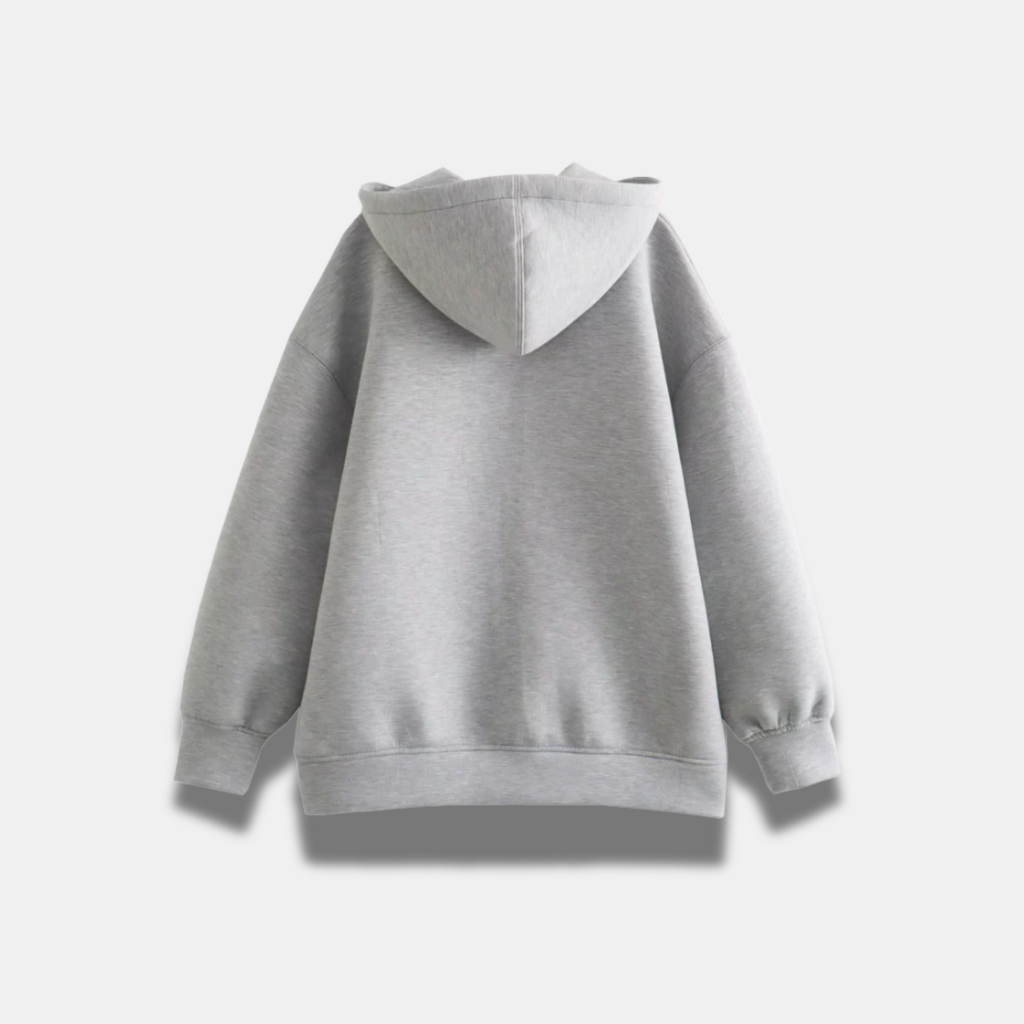Women’s Oversized Grey Hooded Zip-Up Cardigan – Cozy, Breathable & Perfect for Layering
